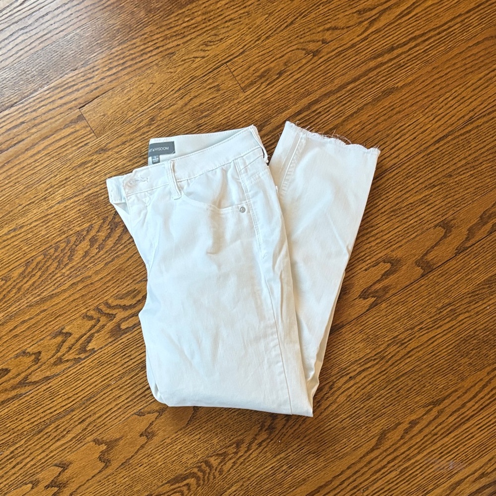 Wit & Wisdom Women's Straight Leg White Jeans